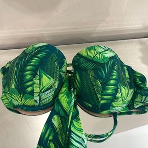 Shade Palm Tree Swim Suit Top Green